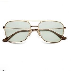 Caddis Hooper | Reading Glasses - Polished Gold / Light Green lenses / 1.00